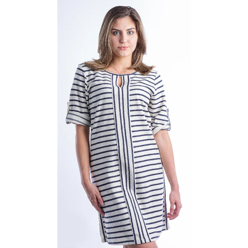 Straight to The Sun Navy & Ivory Dress