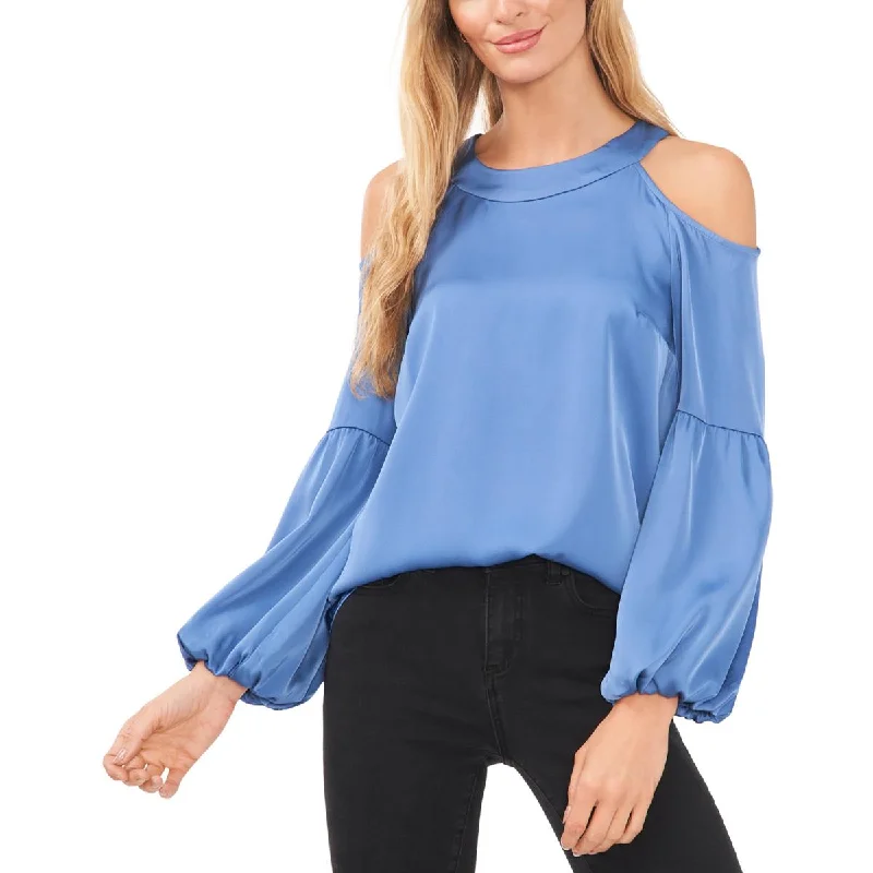 Womens Cold Shoulder Dressy Blouse