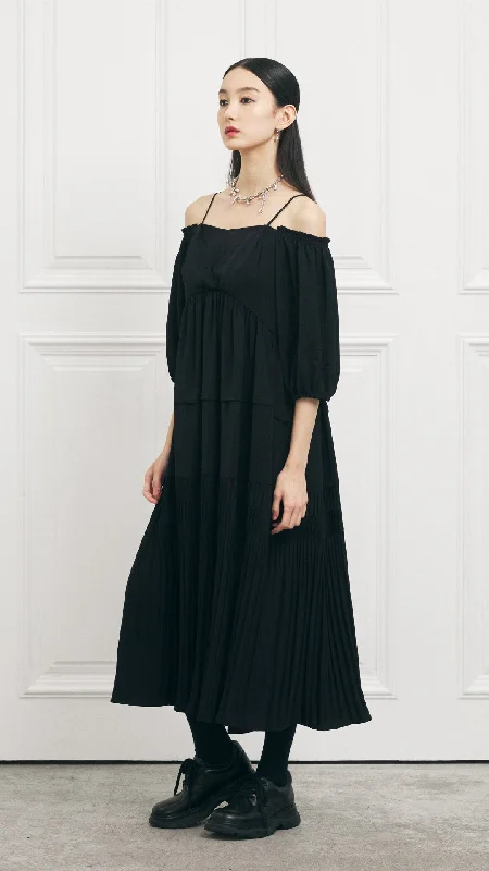 Pleated Midi Dress